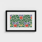 Chinese Botanical Illustration - Owen Jones Art Print / Canvas Framed Artwork Vibrant Floral Pattern Red Purple Yellow, Lush Tapestry Prints