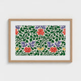 Chinese Botanical Illustration - Owen Jones Art Print / Canvas Framed Artwork Vibrant Floral Pattern Red Purple Yellow, Lush Tapestry Prints