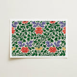 Chinese Botanical Illustration - Owen Jones Art Print / Canvas Rectangular Framed Vibrant Intricate Floral Pattern Red, Lush Tapestry Prints