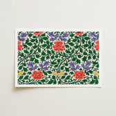 Rectangular Framed Print Vibrant Intricate Floral Pattern Red Owen Jones, Chinese Botanical Illustration, Lush Tapestry