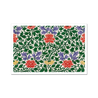 Chinese Botanical Illustration - Owen Jones Art Print / Canvas Floral Pattern Red Purple Yellow Blooms Amid Green Owen Jones, Chinese