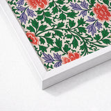 Chinese Botanical Illustration - Owen Jones Art Print / Canvas Framed Piece Wall Vibrant Floral Pattern Red, Lush Tapestry Prints