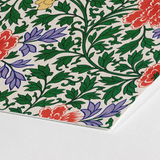 Chinese Botanical Illustration - Owen Jones Art Print / Canvas Rectangular Placemat Vibrant Floral Pattern Red Purple Green, Lush Tapestry
