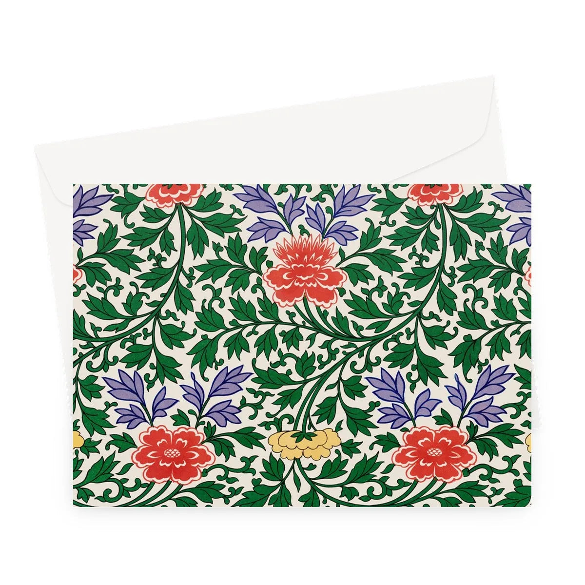 Chinese Botanical Illustration By Owen Jones Greeting Card - A5 Landscape / 1 Card - Notebooks & Notepads - Aesthetic