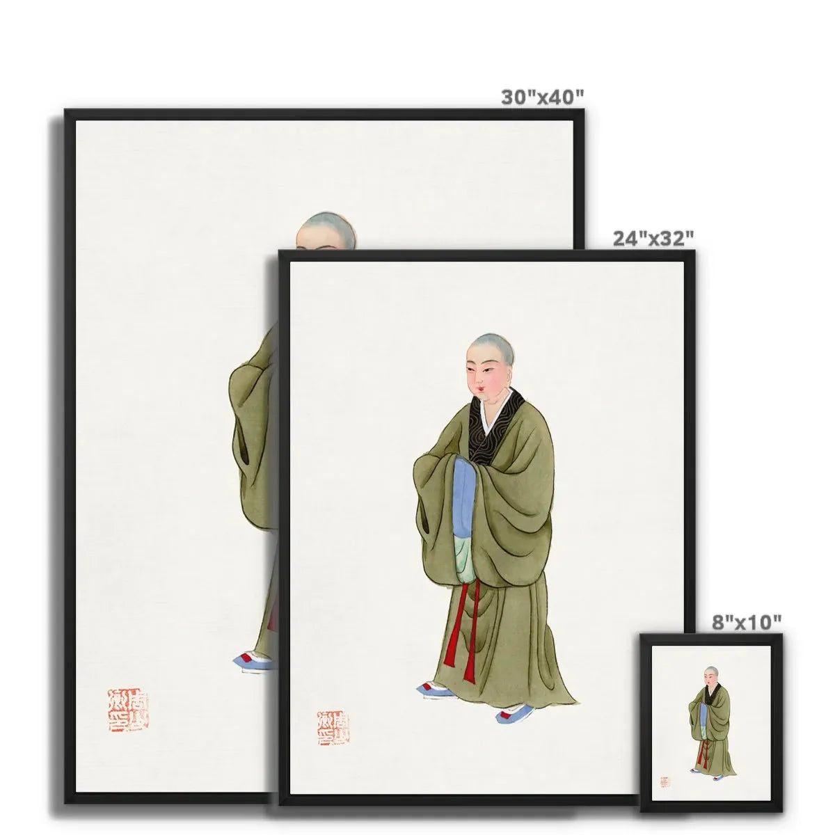 Chinese Buddhist Monk Framed Canvas - Posters Prints & Visual Artwork - Aesthetic Art