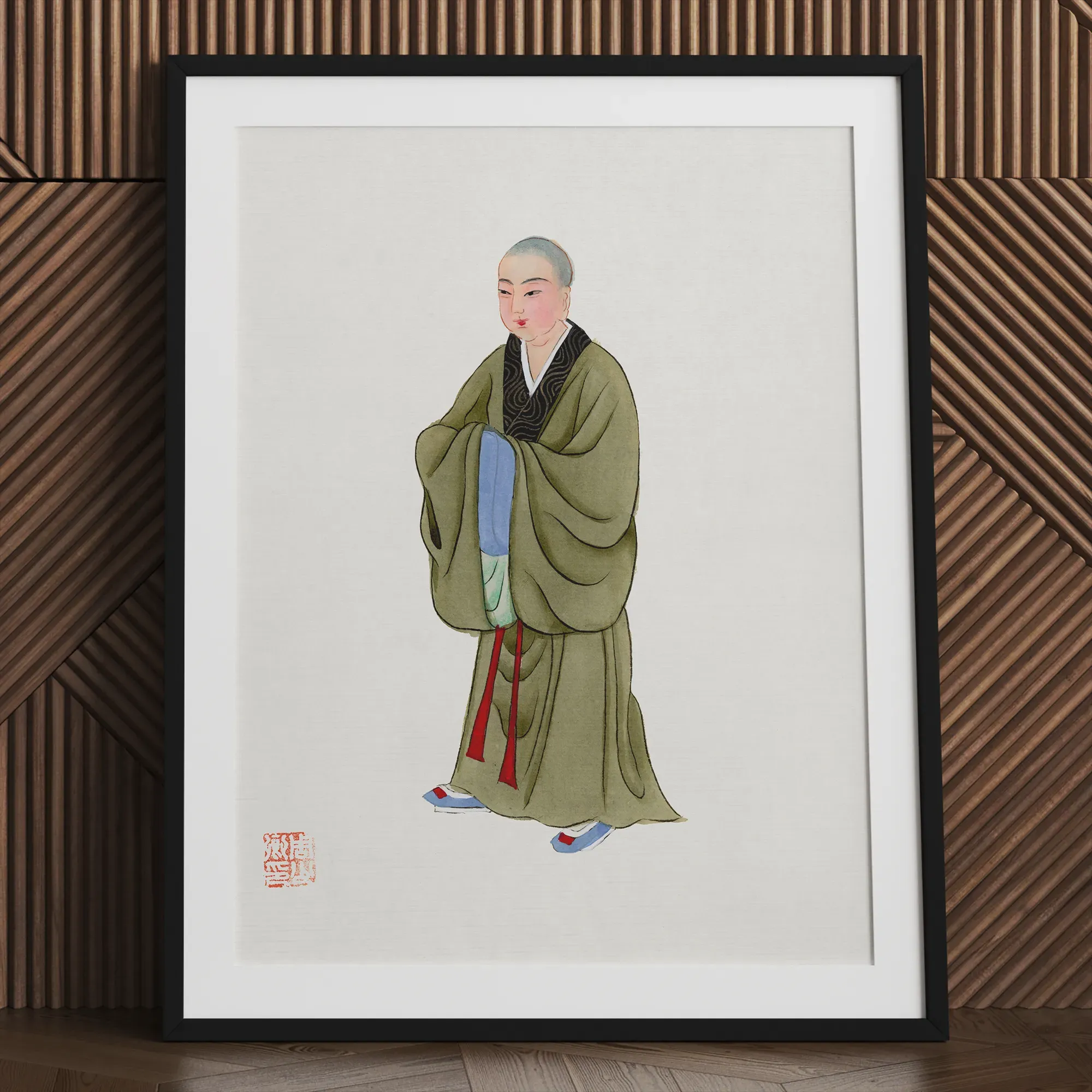 Chinese Buddhist Monk Framed & Mounted Print - Posters Prints & Visual Artwork - Aesthetic Art