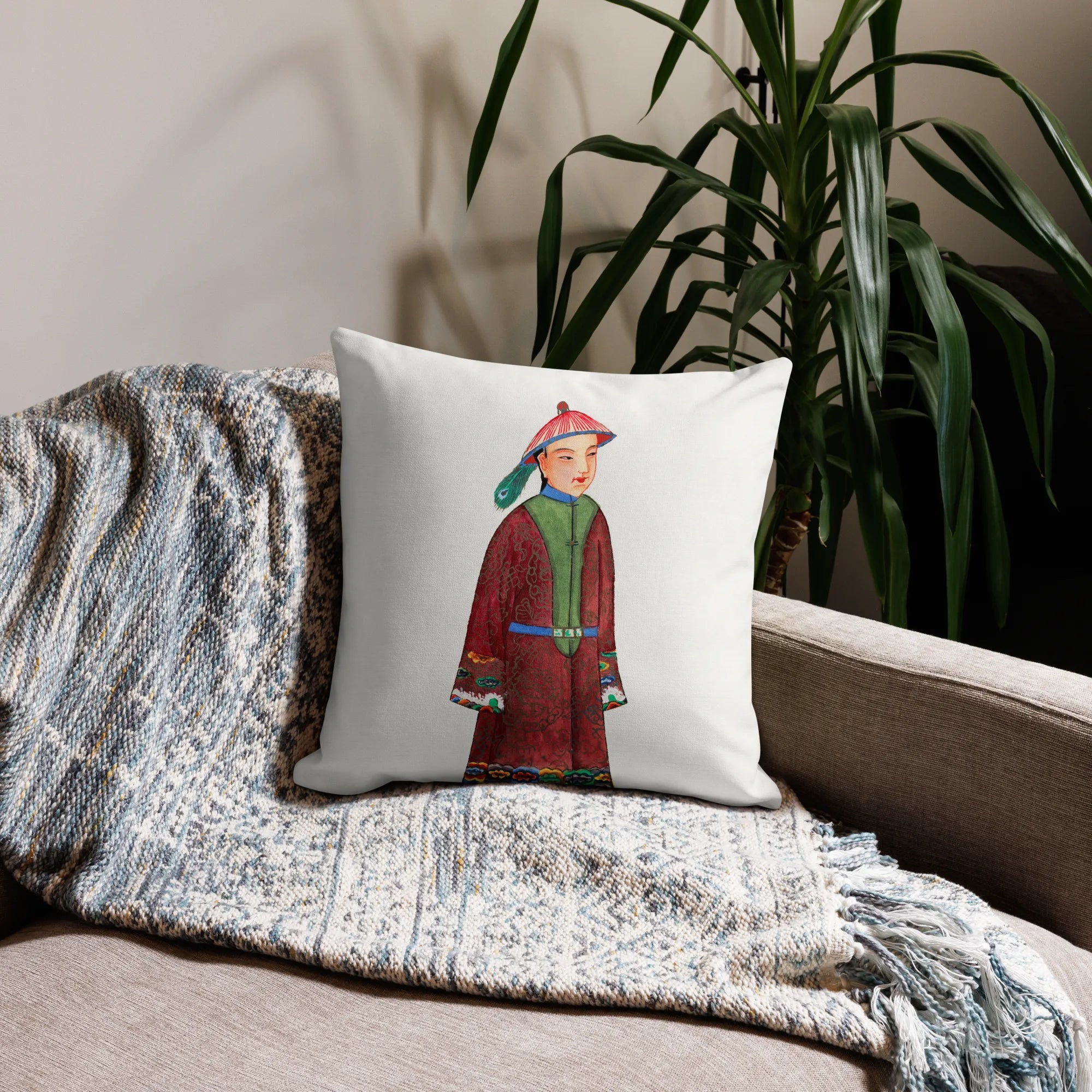 Chinese Dandy Cushion - Throw Pillows - Aesthetic Art