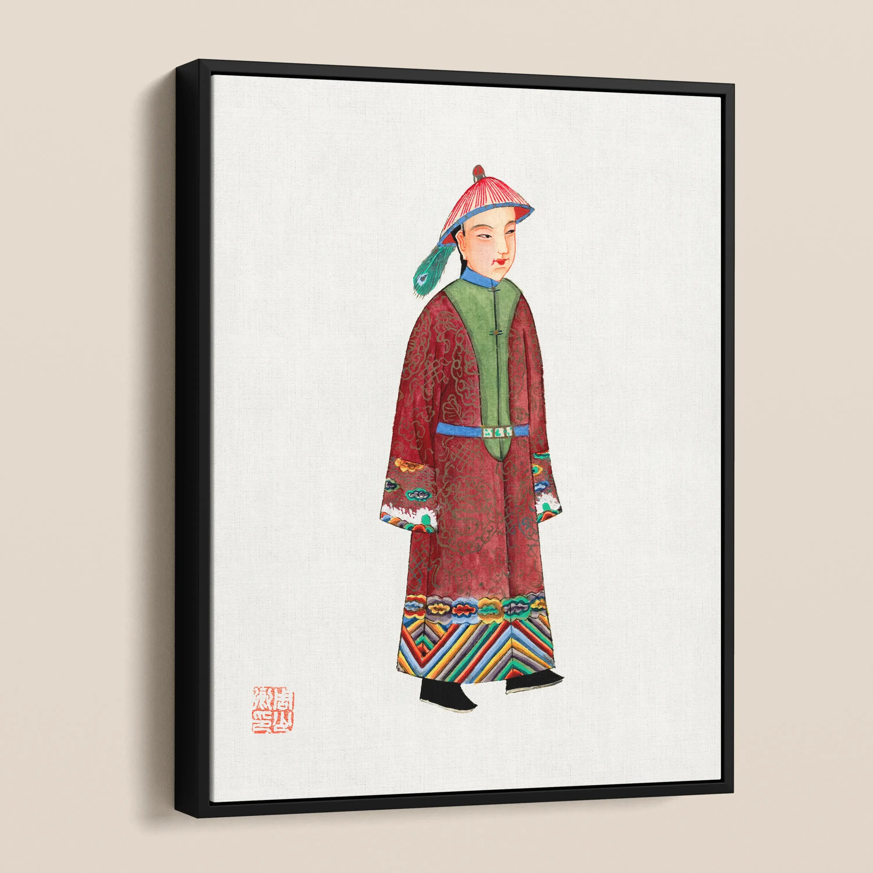 Chinese Dandy Framed Canvas - Posters Prints & Visual Artwork - Aesthetic Art