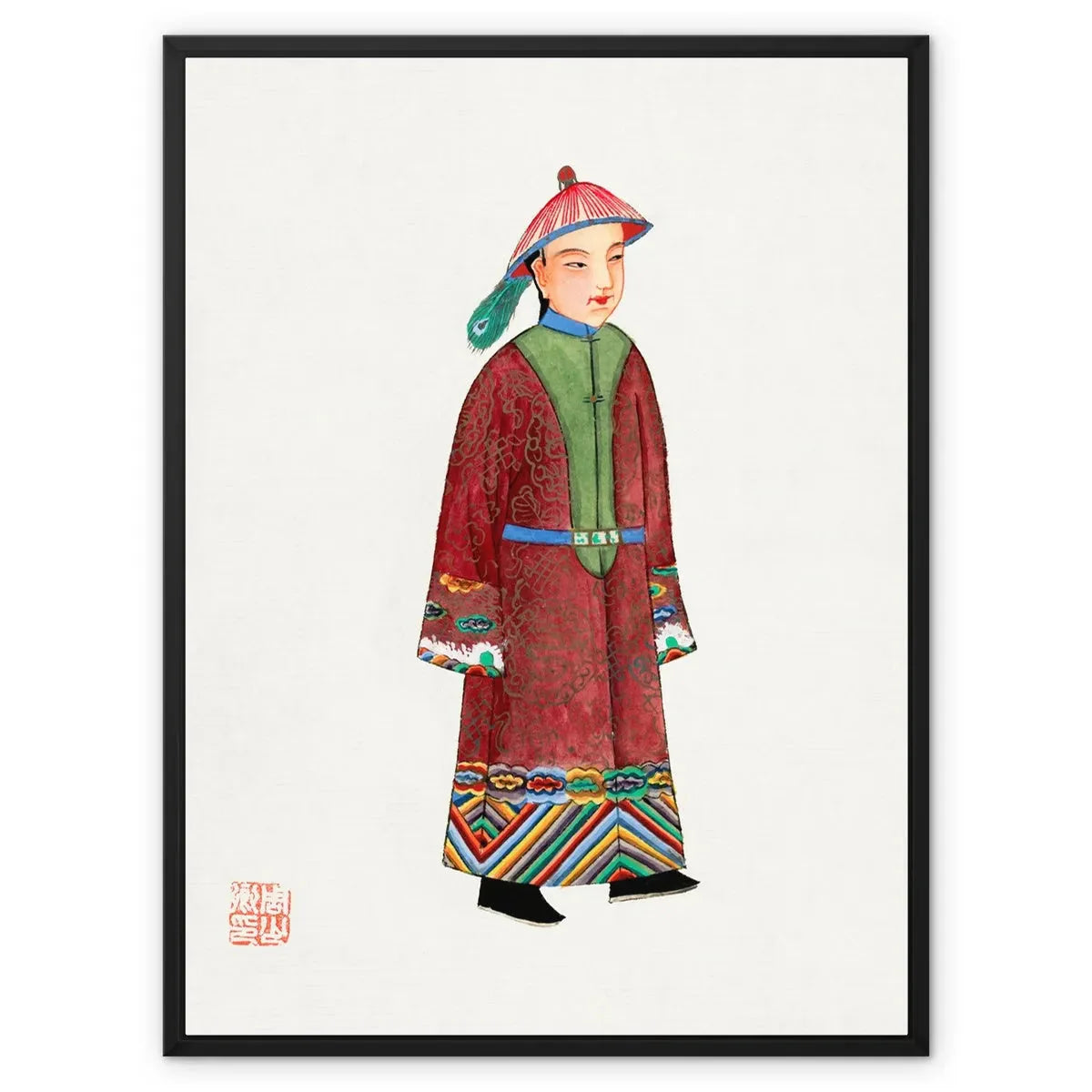 Chinese Dandy Framed Canvas - 24’x32’ / Black Frame / White Wrap - Posters Prints & Visual Artwork - Aesthetic Art