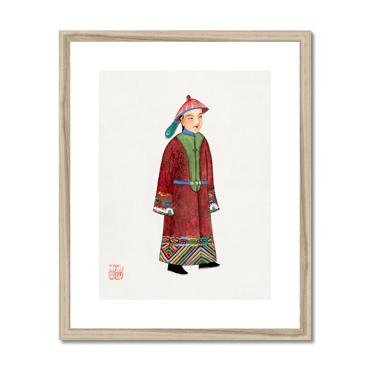 Chinese Dandy Framed & Mounted Print - 16’x20’ / Natural Frame - Posters Prints & Visual Artwork - Aesthetic Art