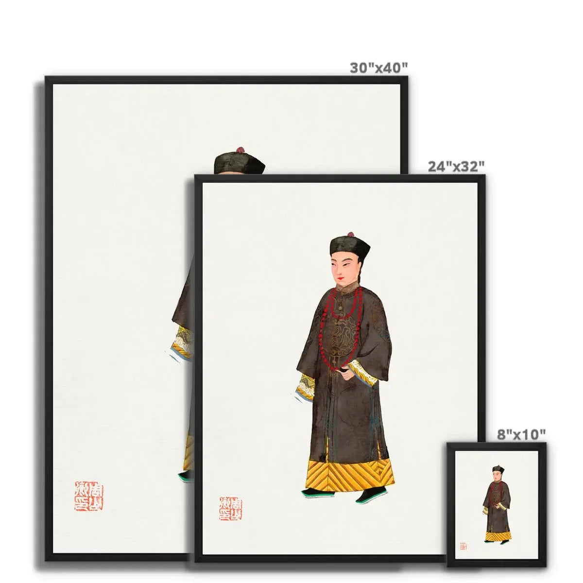 Chinese Emperor’s Courtier Framed Canvas - Posters Prints & Visual Artwork - Aesthetic Art
