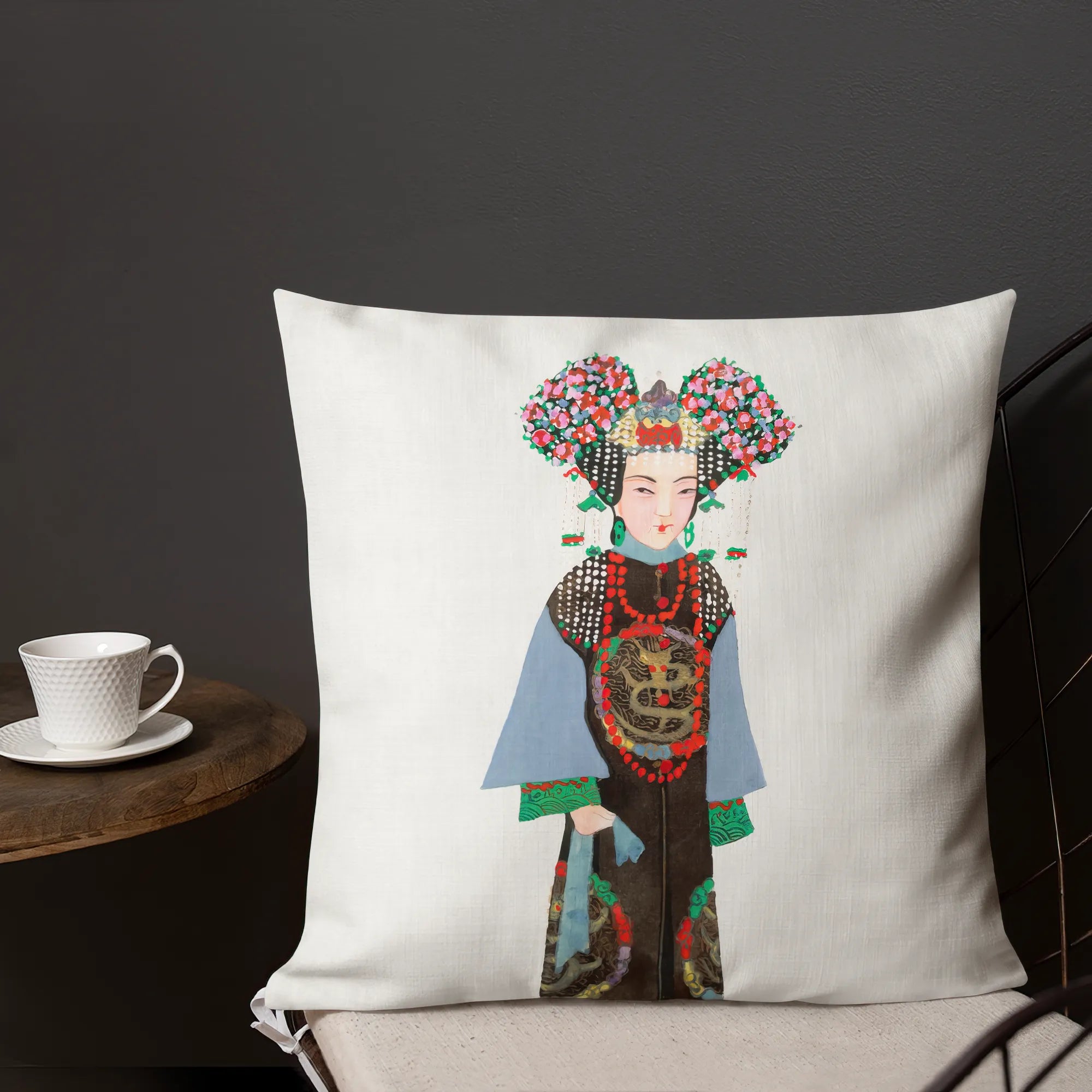 Chinese Empress Cushion - Throw Pillows - Aesthetic Art
