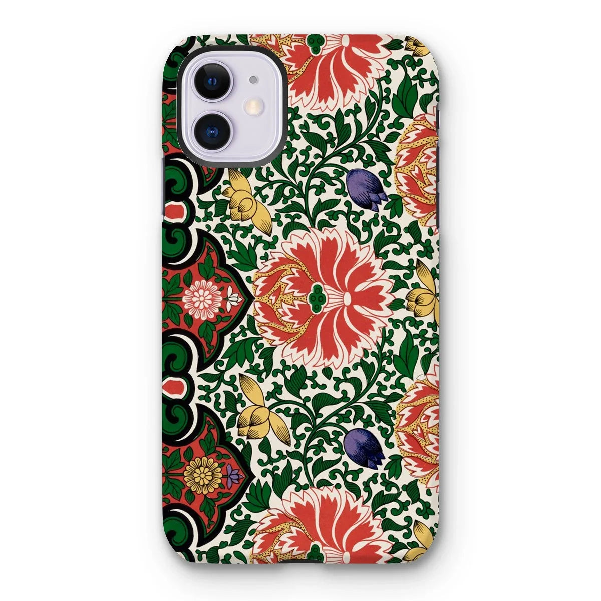 Chinese Floral Pattern - Owen Jones Iphone Case, 11 / Matte, Floral Patterned Phone Case Iphone Vibrant Green Red