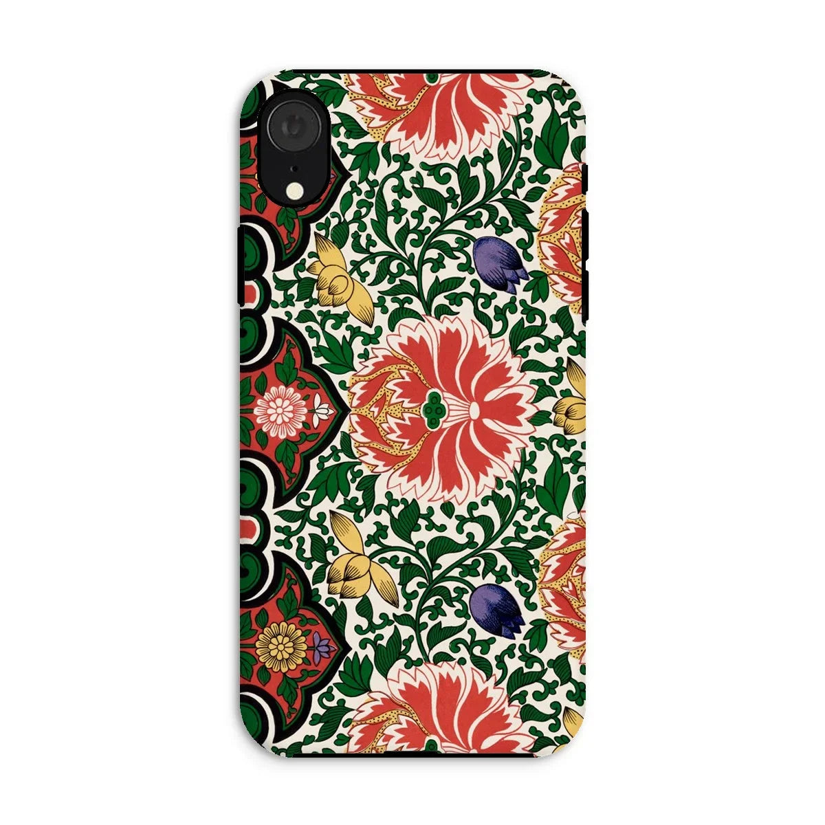 Chinese Floral Pattern - Owen Jones Iphone Case, Xr / Matte, Floral Patterned Phone Case Vibrant Red Flowers Green