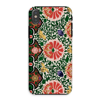 Chinese Floral Pattern - Owen Jones Iphone Case, Xs / Matte, Floral Patterned Smartphone Case Vibrant Red Green Yellow