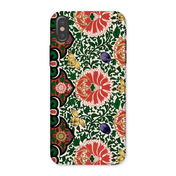 Chinese Floral Pattern - Owen Jones Phone Case Iphone x / Matte Patterned Vibrant Red Green Yellow Symphony, Rhythmic Blooms Burst Mobile