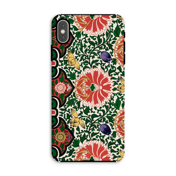Chinese Floral Pattern - Owen Jones Phone Case Iphone Xs Max / Matte Patterned Vibrant Red Flowers Green Symphony, Rhythmic Blooms Burst