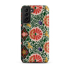 Chinese Floral Pattern Owen Jones Samsung Case, Galaxy S21 Plus / Matte, Smartphone Case Vibrant Floral Pattern Red Yellow Flowers