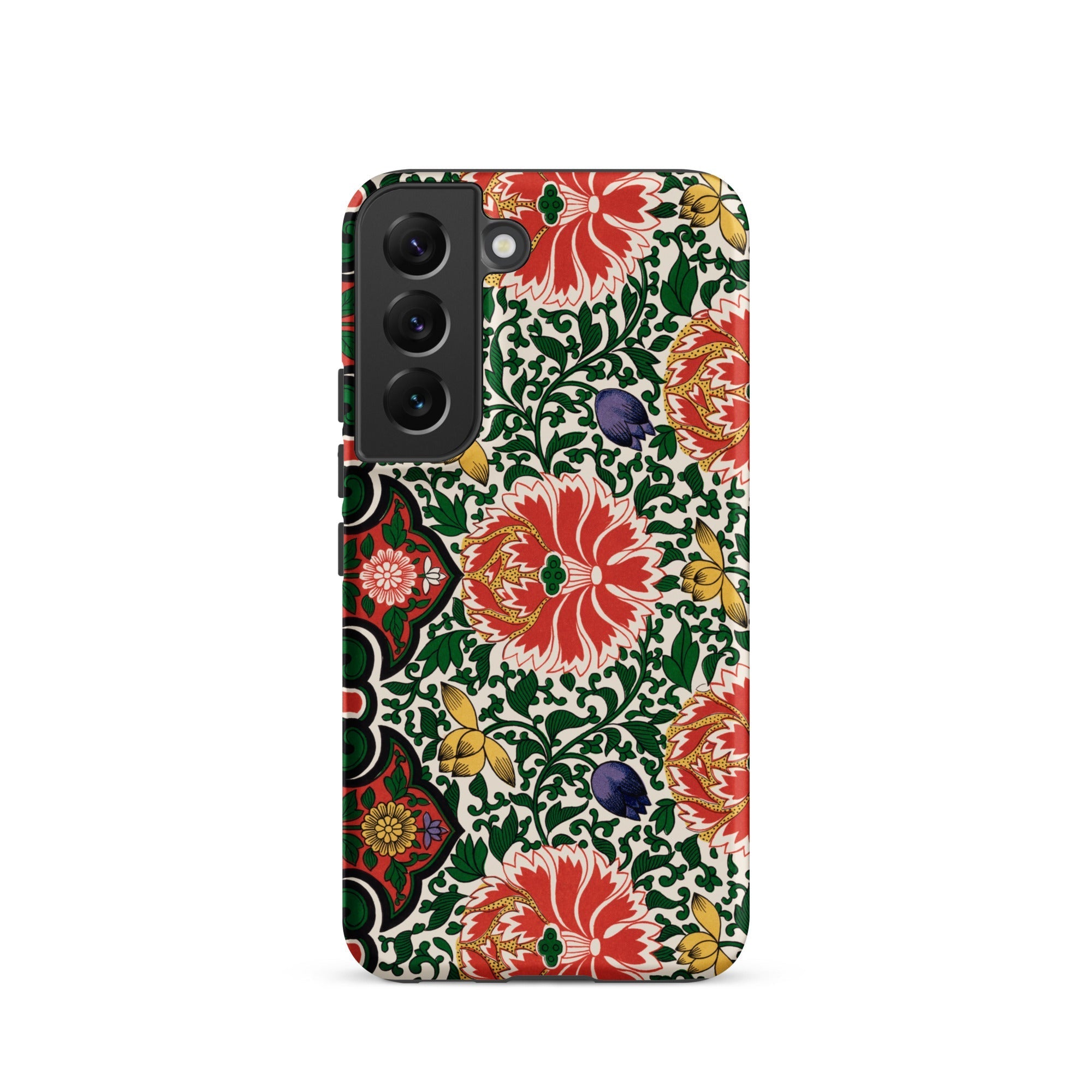 Chinese Floral Pattern Owen Jones Samsung Case, Galaxy S22 / Matte, Smartphone Case Vibrant Floral Pattern Red Yellow Blue