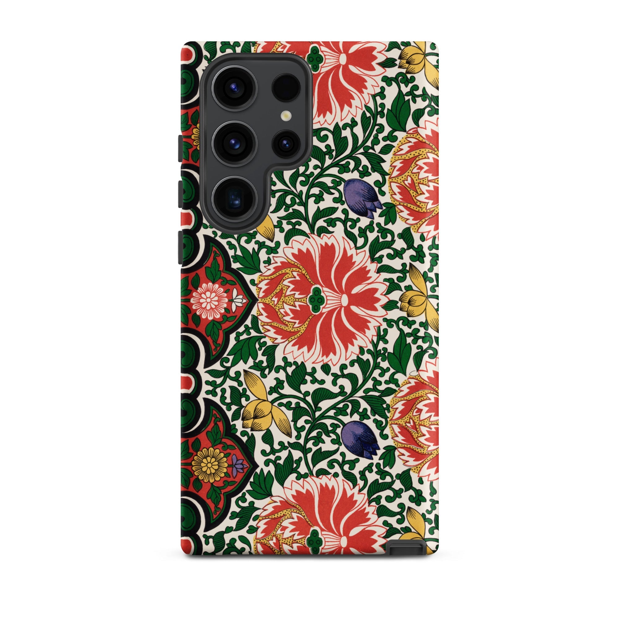 Chinese Floral Pattern Owen Jones Samsung Case, Galaxy S23 Ultra / Matte, Phone Case Vibrant Floral Pattern Red Yellow Blue