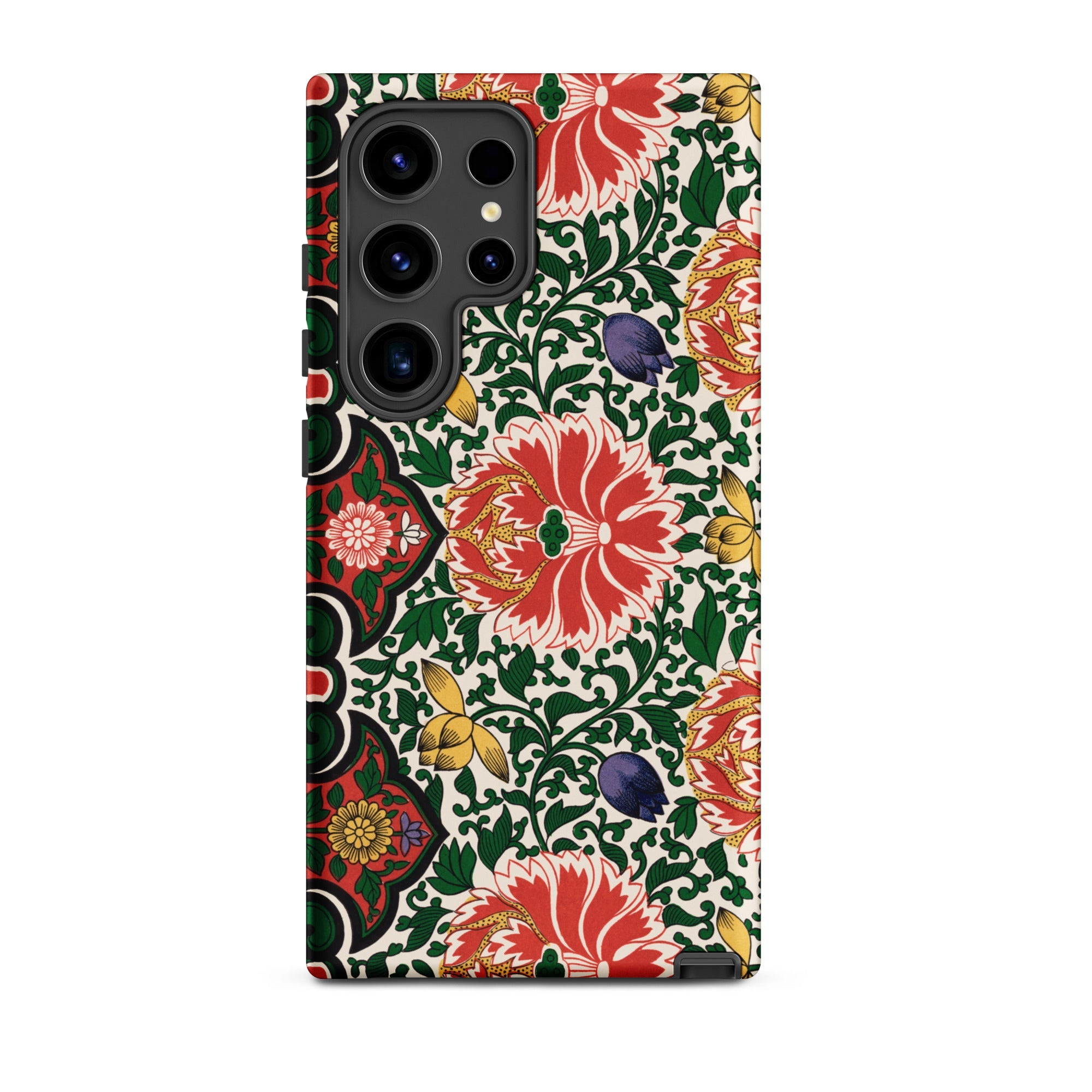 Chinese Floral Pattern Owen Jones Samsung Case, Galaxy S24 Ultra / Matte, Smartphone Case Vibrant Floral Pattern Red Yellow Blue