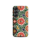 Chinese Floral Pattern Owen Jones Samsung Case, Galaxy S25 / Matte, Smartphone Case Vibrant Floral Pattern Red Orange Flowers