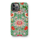 Chinese Florals - Owen Jones Chinoiserie Iphone Case, 11 Pro / Matte, Floral-patterned Iphone Case Vibrant Green Background Colorful Flower
