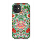 Chinese Florals - Owen Jones Chinoiserie Iphone Case, 12 Mini / Matte, Floral Patterned Phone Case Vibrant Red Pink Green