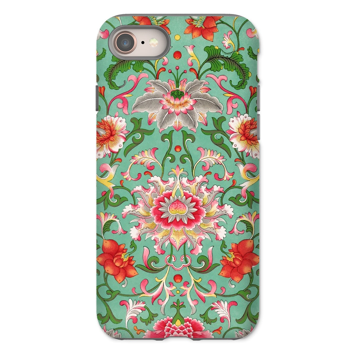 Chinese Florals - Owen Jones Chinoiserie Iphone Case, 8 / Matte, Floral Patterned Phone Case Intricate Colorful Designs Mint