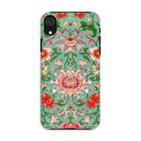 Chinese Florals - Owen Jones Chinoiserie Iphone Case, Xr / Matte, Floral Patterned Phone Case Vibrant Colors Teal Background