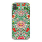 Chinese Florals - Owen Jones Chinoiserie Iphone Case, Xs / Matte, Floral-patterned Phone Case Intricate Colorful Designs Teal Background