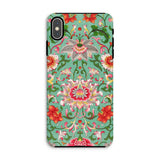 Chinese Florals - Owen Jones Chinoiserie Phone Case Iphone Xs Max / Matte Floral Patterned Phone Case Vibrant Colors Teal Background Owen
