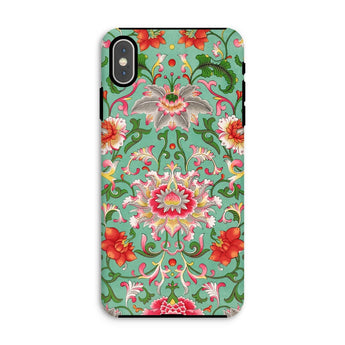 Chinese Florals - Owen Jones Chinoiserie Phone Case Iphone Xs Max / Matte Floral Patterned Phone Case Vibrant Colors Teal Background Owen