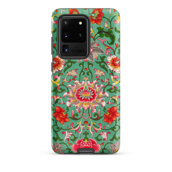 Chinese Florals - Owen Jones Chinoiserie Phone Case Samsung Galaxy S20 Ultra / Matte Vibrant Green Phone Case Adorned Intricate Floral