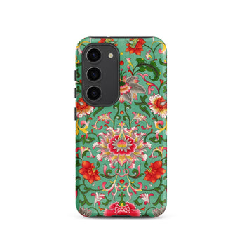 Chinese Florals - Owen Jones Chinoiserie Phone Case Samsung Galaxy S23 / Matte Vibrant Green Phone Case Adorned Intricate Floral Patterns