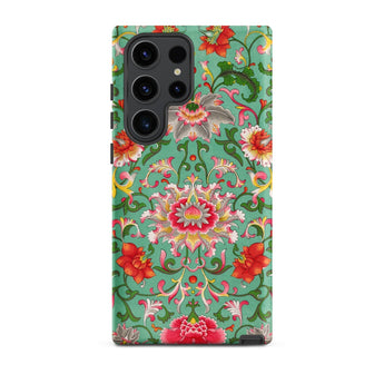 Chinese Florals - Owen Jones Chinoiserie Phone Case Samsung Galaxy S23 Ultra / Matte Vibrant Green Phone Case Adorned Intricate Floral