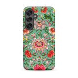 Chinese Florals - Owen Jones Chinoiserie Phone Case Samsung Galaxy S25 Plus / Matte Vibrant Green Phone Case Adorned Intricate Floral