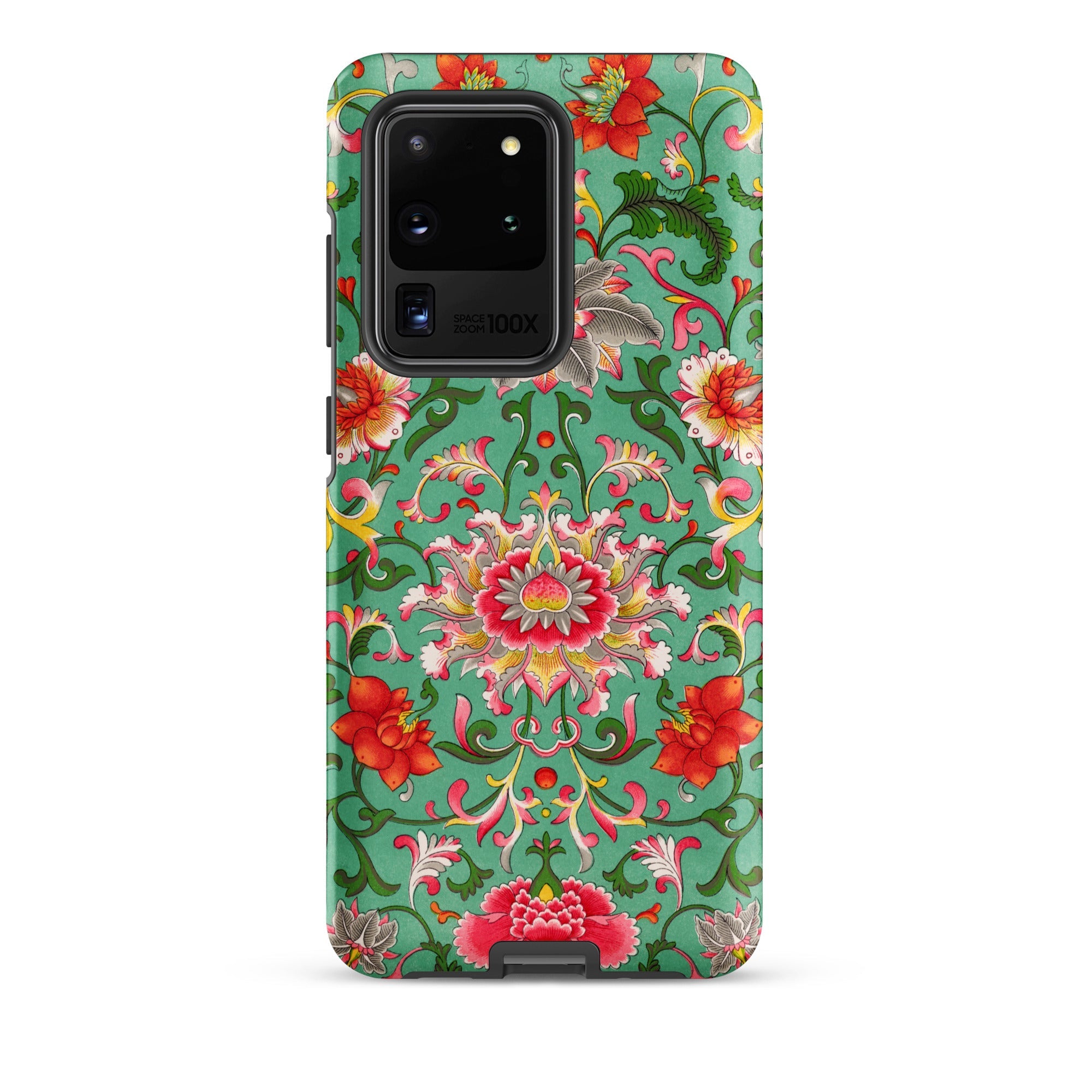 Chinese Florals Owen Jones Chinoiserie Samsung Case, Galaxy S20 Ultra / Matte, Smartphone Teal Red Pink Floral Patterned Case