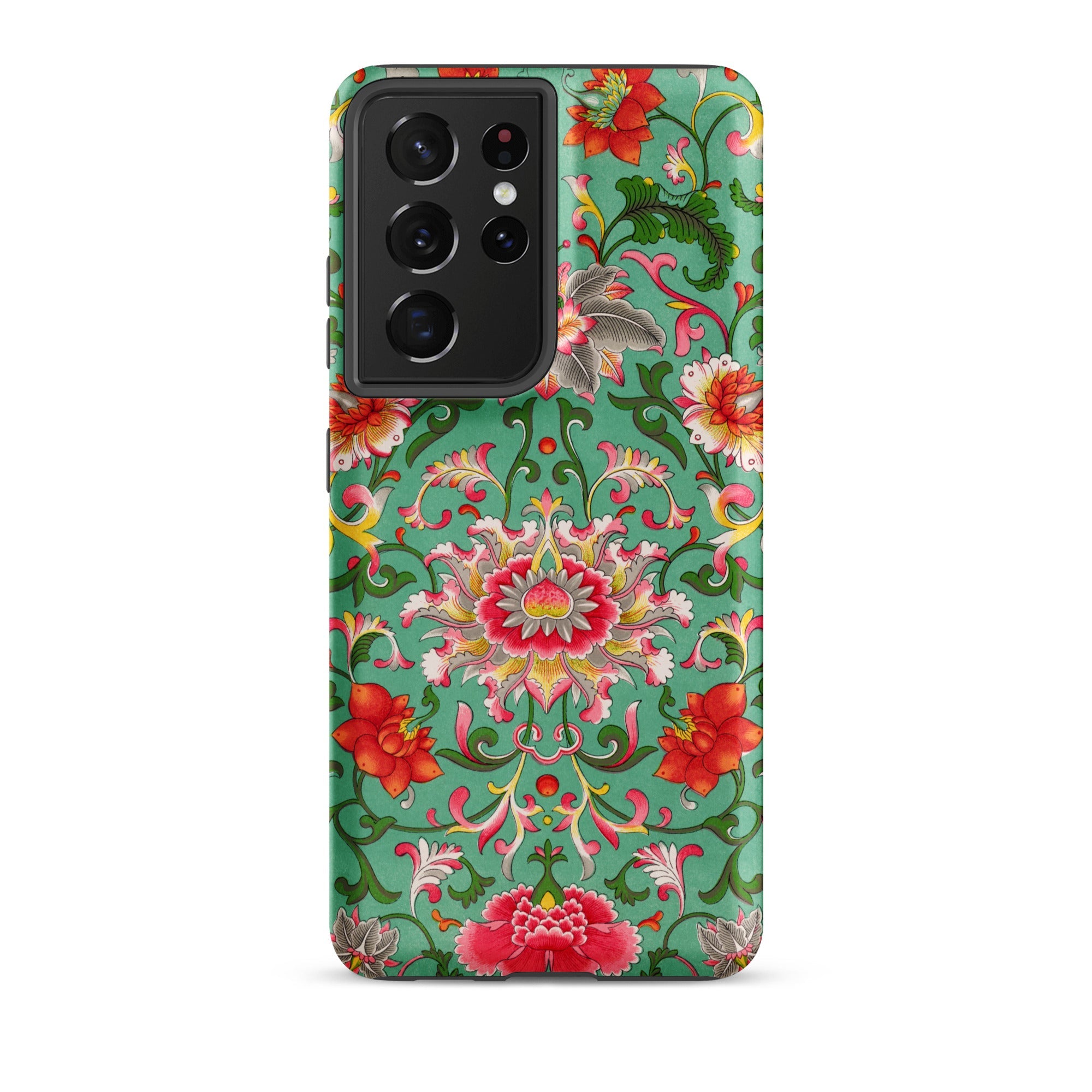 Chinese Florals Owen Jones Chinoiserie Samsung Case, Galaxy S21 Ultra / Matte, Green Smartphone Case Vibrant Floral Pattern