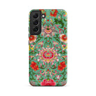 Chinese Florals Owen Jones Chinoiserie Samsung Case, Galaxy S22 Plus / Matte, Smartphone Case Vibrant Floral Pattern Teal Background