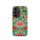 Chinese Florals Owen Jones Chinoiserie Samsung Case, Galaxy S23 / Matte, Smartphone Case Vibrant Floral Pattern Teal Background
