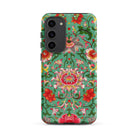 Chinese Florals Owen Jones Chinoiserie Samsung Case, Galaxy S23 Plus / Matte, Phone Case Vibrant Floral Pattern Teal Background