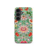Chinese Florals - Owen Jones Chinoiserie Samsung Case, Galaxy S24 / Matte, Mint Green Phone Case Vibrant Floral Foliage Pattern