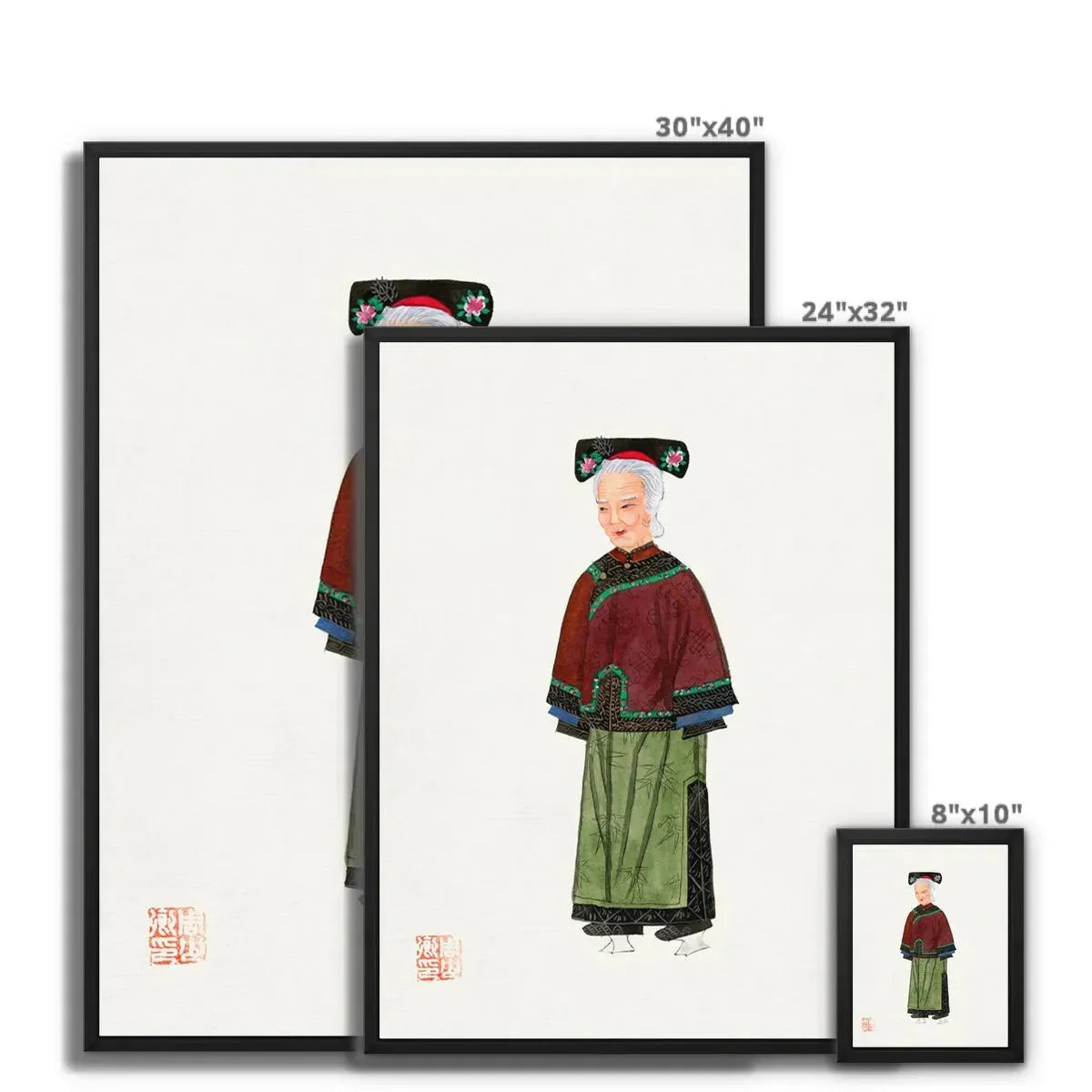 Chinese Grand Dame Too Framed Canvas - Posters Prints & Visual Artwork - Aesthetic Art