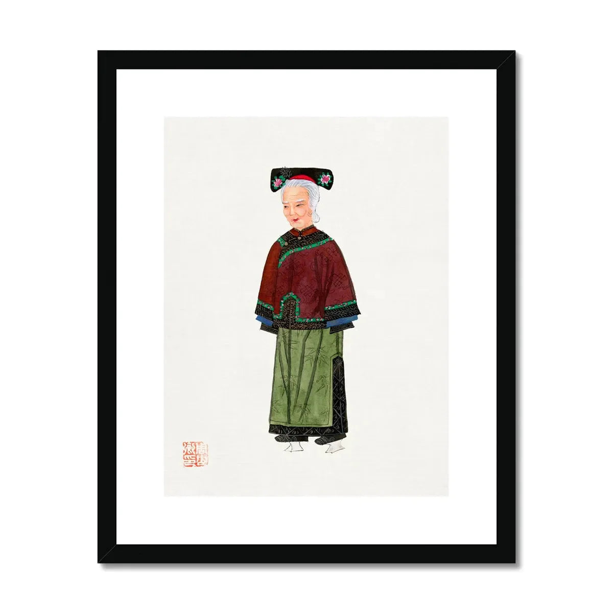 Chinese Grand Dame Too Framed Giclee Print - 16’x20’ / Black Frame - Posters Prints & Visual Artwork - Aesthetic Art