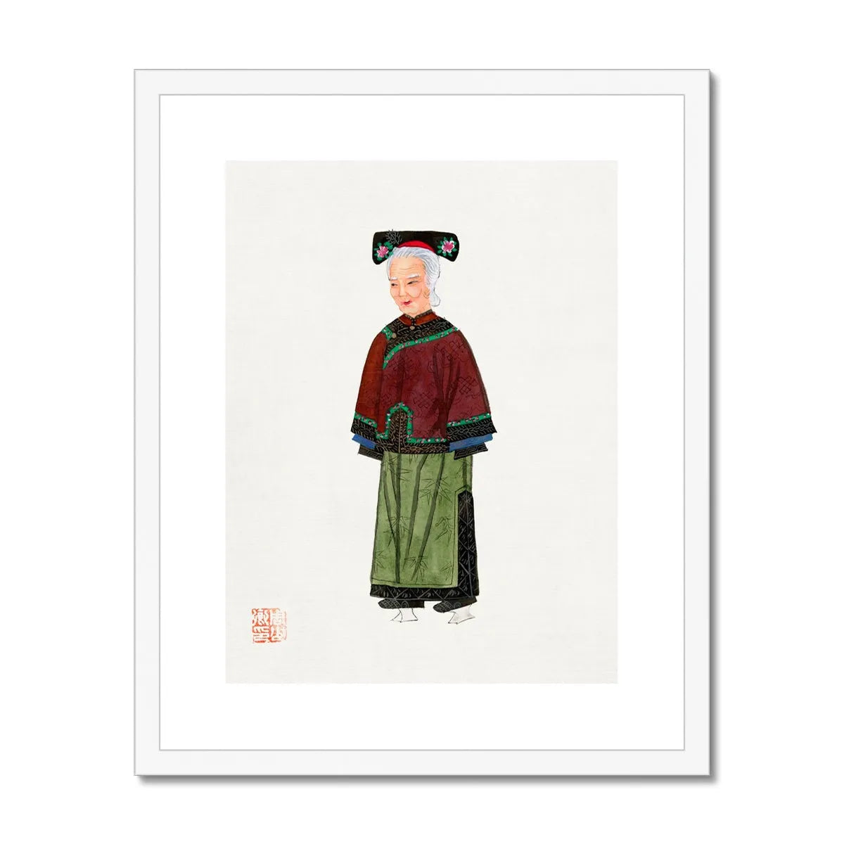 Chinese Grand Dame Too Framed Giclee Print - 16’x20’ / White Frame - Posters Prints & Visual Artwork - Aesthetic Art