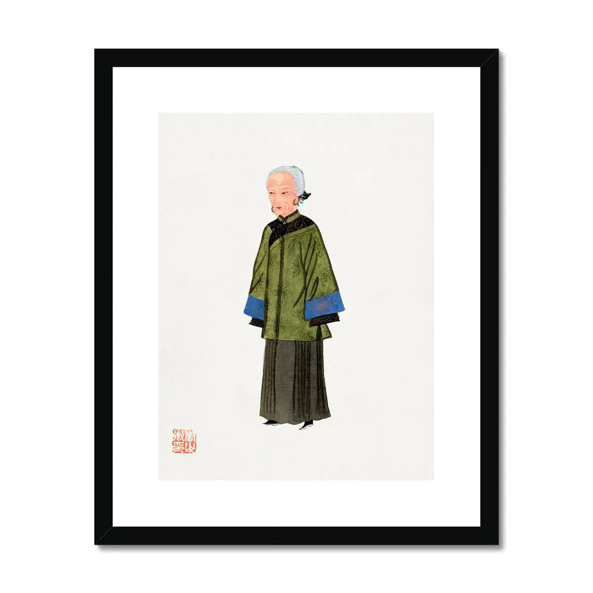 Chinese Grand Dame Framed & Mounted Print - 16’x20’ / Black Frame - Posters Prints & Visual Artwork - Aesthetic Art