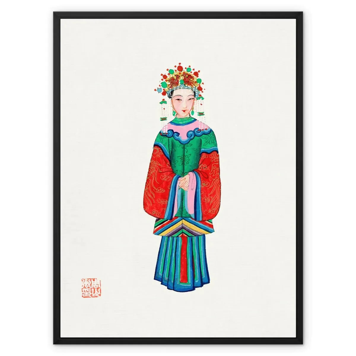 Chinese Imperial Princess Framed Canvas - 24’x32’ / Black Frame / White Wrap - Posters Prints & Visual Artwork