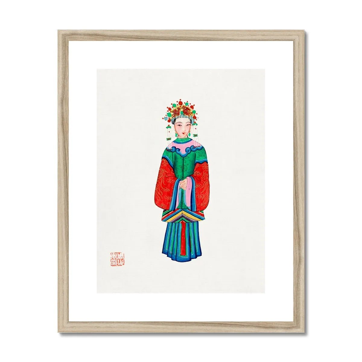 Chinese Imperial Princess Framed & Mounted Print - 16’x20’ / Natural Frame - Posters Prints & Visual Artwork