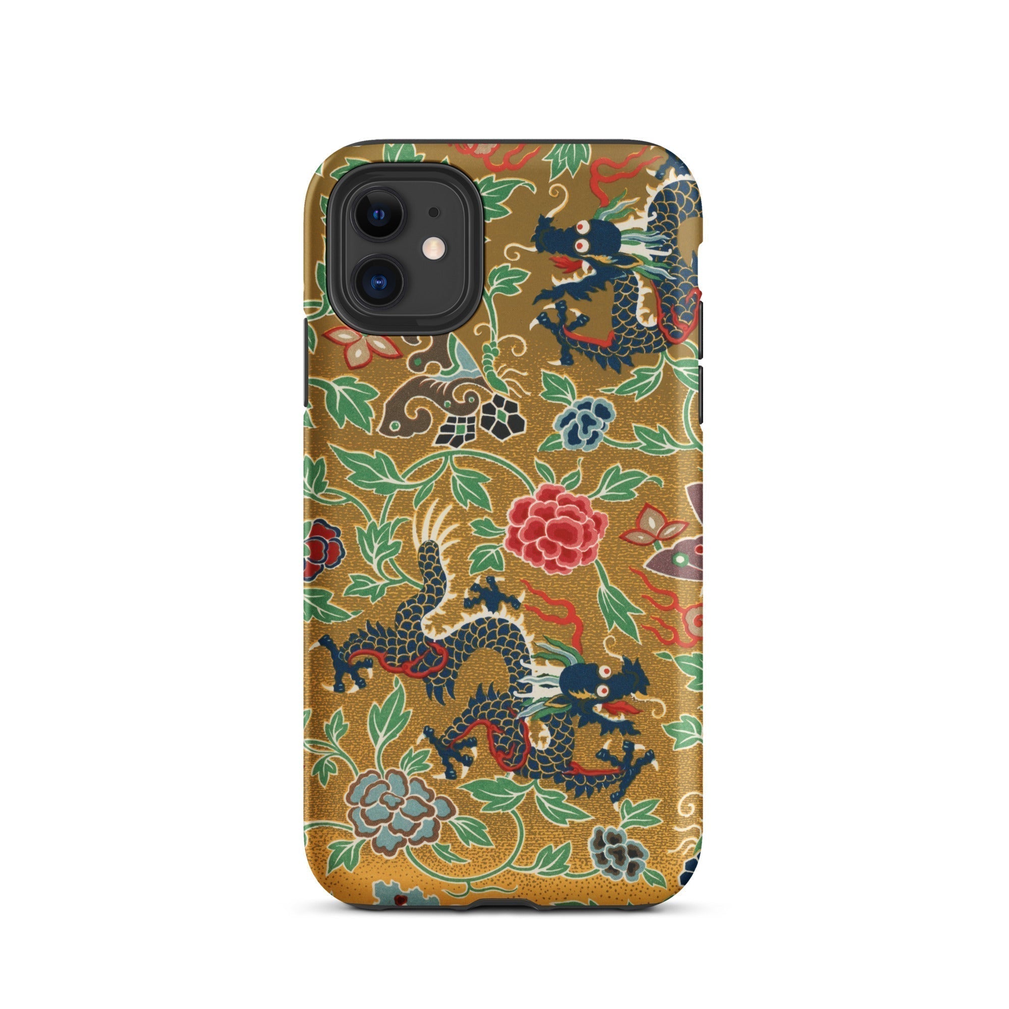 Chinese and Japanese Pattern - Auguste Racinet Iphone Case, 11 / Matte, Dragon-patterned Phone Case